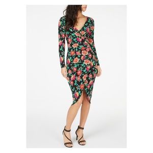 Thalia Sodi Floral-Print Crossover Dress Medium